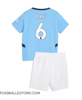 Günstige Manchester City Nathan Ake #6 Heimtrikotsatz Kinder 2024-25 Kurzarm (+ Kurze Hosen)